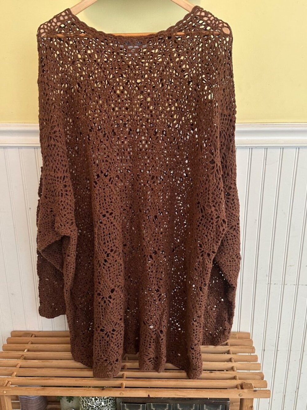 Jacque & KoKo Brown Open Knit Sweater Tunic 26/28